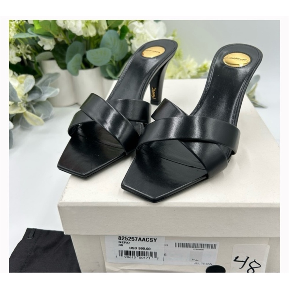 Saint Laurent, Jill 75 leather mules size 36 made in Italy - Picture 2 of 6